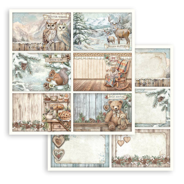 Stamperia THE OWL'S HOUSE Christmas 12x12 Double Faced Scrapbook Paper 10 PCS+Bonus #SBBL174