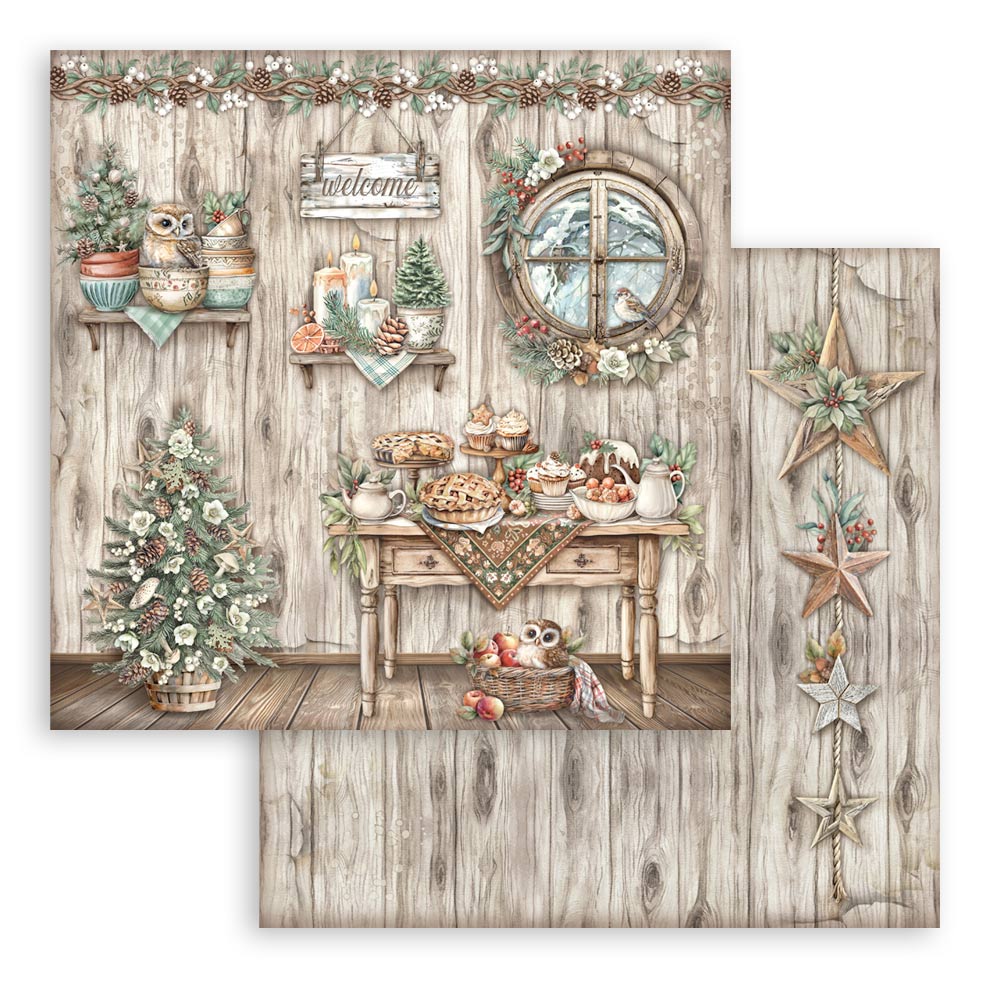 Stamperia THE OWL'S HOUSE Christmas 12x12 Double Faced Scrapbook Paper 10 PCS+Bonus #SBBL174