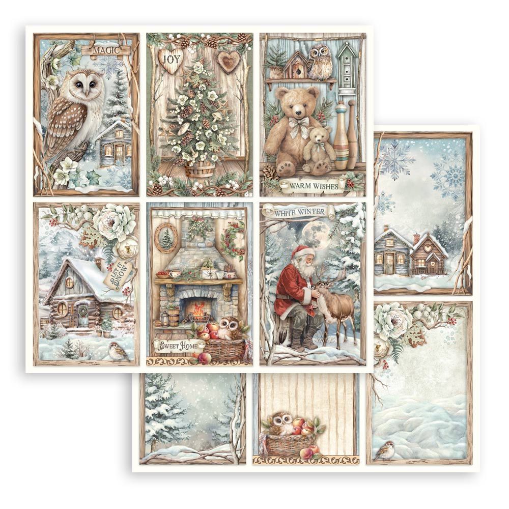 Stamperia THE OWL'S HOUSE Christmas 12x12 Double Faced Scrapbook Paper 10 PCS+Bonus #SBBL174