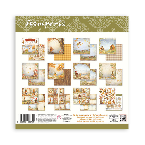 Stamperia WHISPERING WOODS 12x12 Double Faced Scrapbook Paper 10 PCS+Bonus #SBBL175
