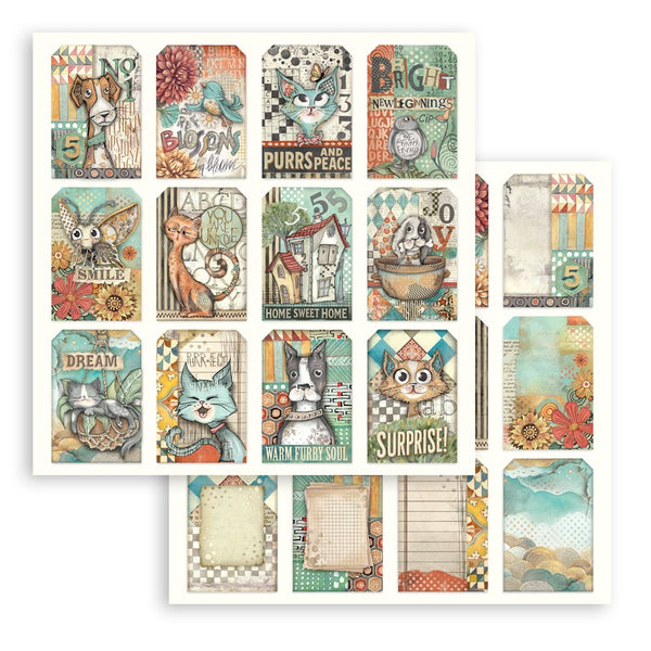 Stamperia FURRY FRIENDS 12x12 Double Faced Scrapbook Paper 10 PCS+Bonus #SBBL176