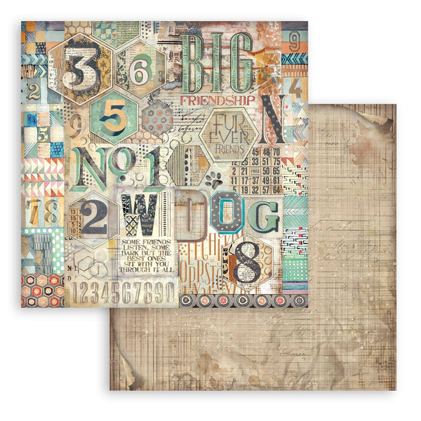 Stamperia FURRY FRIENDS Maxi Backgrounds 12x12 Double Faced Scrapbook Paper 10 PCS+Bonus #SBBL177