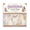 Stamperia Romantic Collection Quiet Days scrapbooking pad packaging with animals and nature-themed designs.
