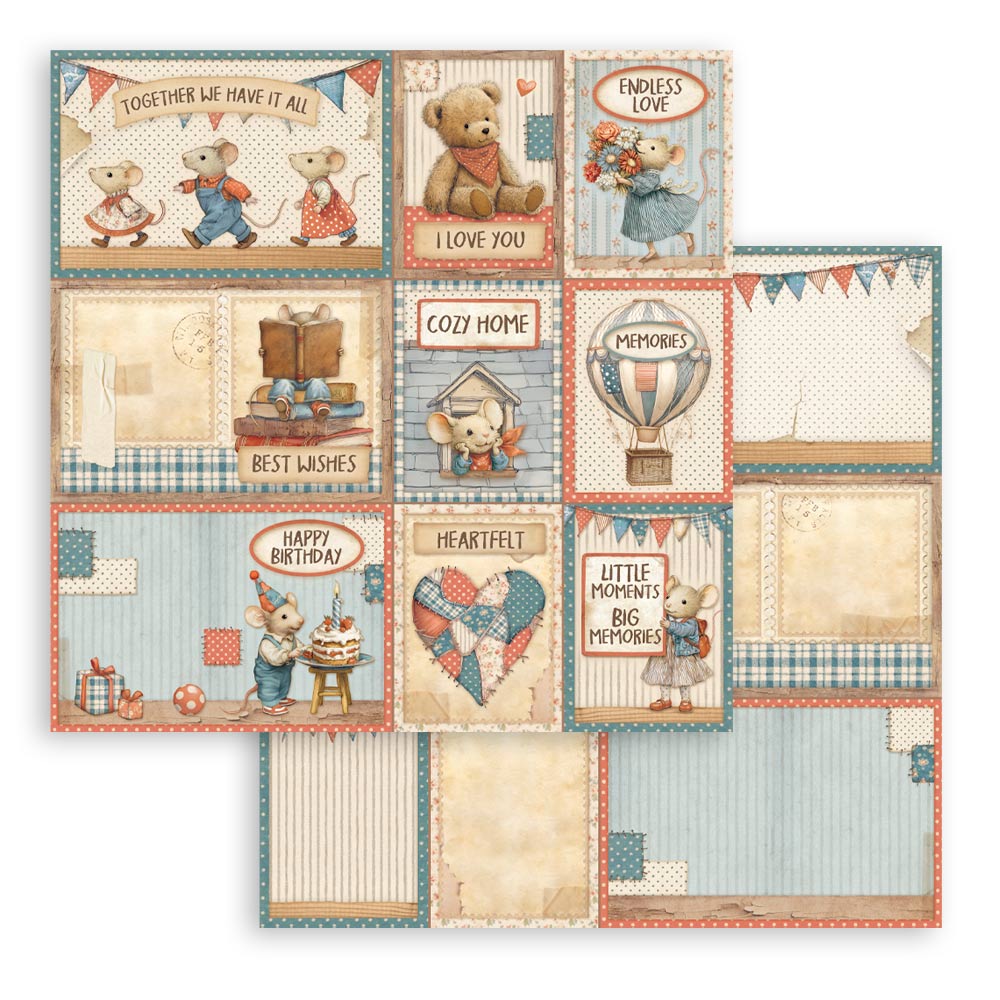 Stamperia FAMILY 12x12 Double Faced Scrapbook Paper 10 PCS+Bonus #SBBL181