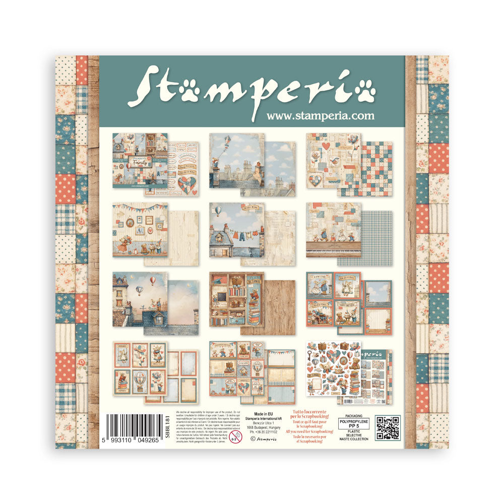 Stamperia FAMILY 12x12 Double Faced Scrapbook Paper 10 PCS+Bonus #SBBL181