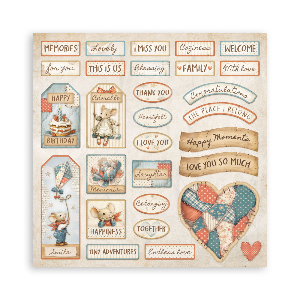 Stamperia FAMILY 12x12 Double Faced Scrapbook Paper 10 PCS+Bonus #SBBL181