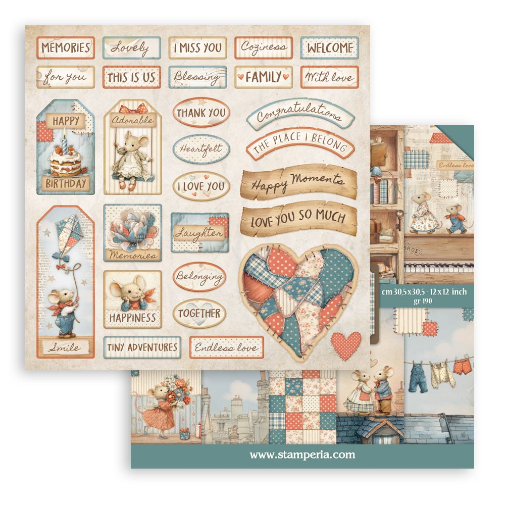 Stamperia FAMILY 12x12 Double Faced Scrapbook Paper 10 PCS+Bonus #SBBL181