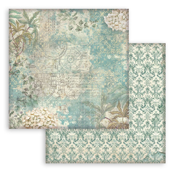 Stamperia GARDENS OF TIME BACKGROUNDS 12x12 Double Faced Scrapbook Paper 10 PCS+Bonus #SBBL186