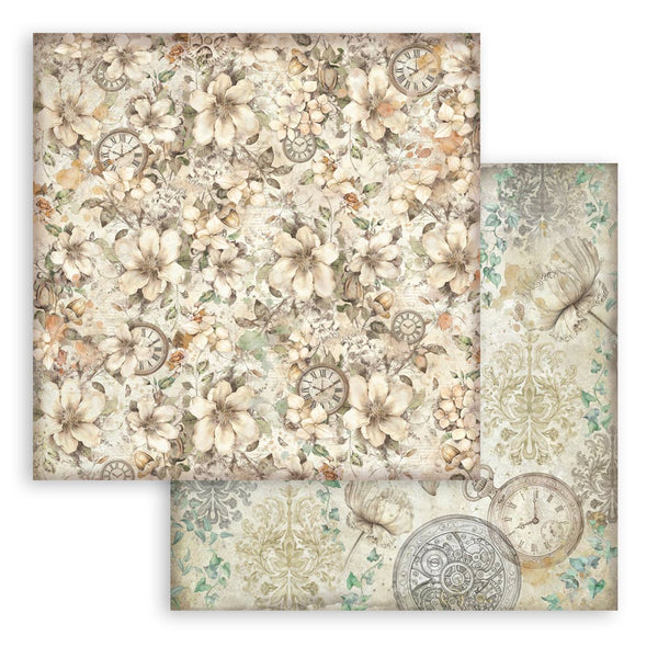 Stamperia GARDENS OF TIME BACKGROUNDS 12x12 Double Faced Scrapbook Paper 10 PCS+Bonus #SBBL186