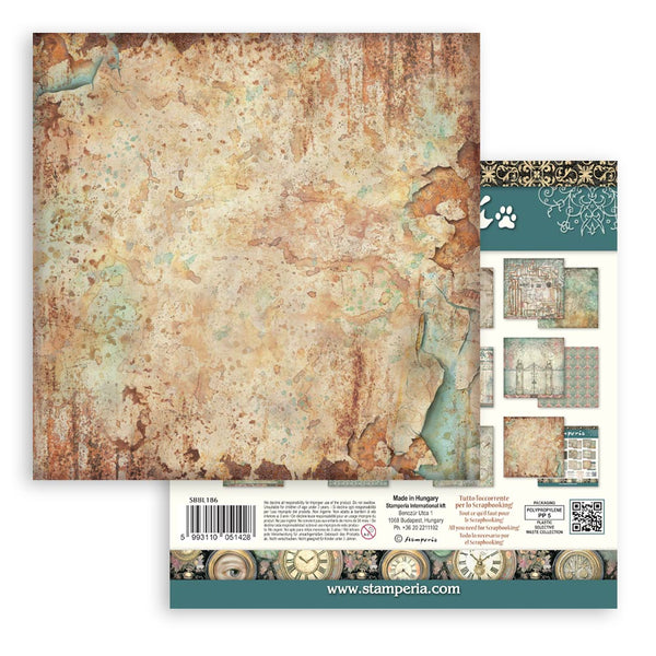 Stamperia GARDENS OF TIME BACKGROUNDS 12x12 Double Faced Scrapbook Paper 10 PCS+Bonus #SBBL186