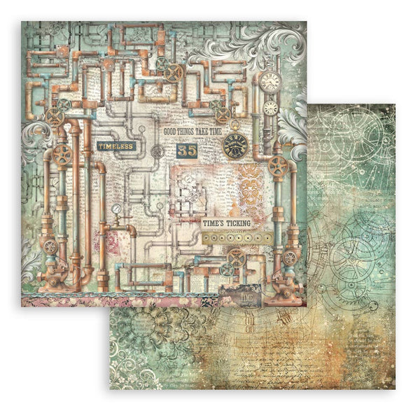 Stamperia GARDENS OF TIME BACKGROUNDS 12x12 Double Faced Scrapbook Paper 10 PCS+Bonus #SBBL186