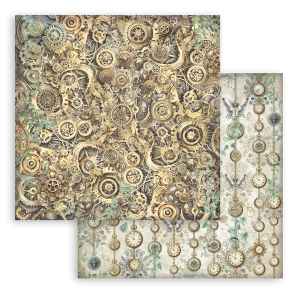 Stamperia GARDENS OF TIME BACKGROUNDS 12x12 Double Faced Scrapbook Paper 10 PCS+Bonus #SBBL186