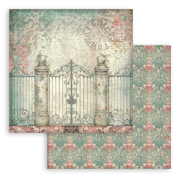 Stamperia GARDENS OF TIME BACKGROUNDS 12x12 Double Faced Scrapbook Paper 10 PCS+Bonus #SBBL186