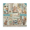 Stamperia Symphony scrapbooking paper pack with artistic illustrations on a white background