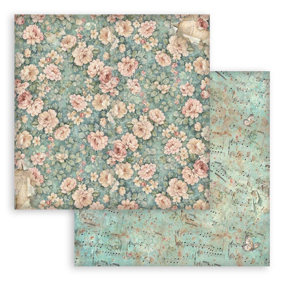 Stamperia SYMPHONY BACKGROUNDS 12x12 Double Faced Scrapbook Paper 10 PCS+Bonus #SBBL189