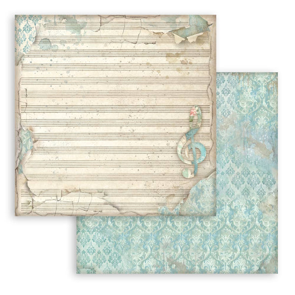 Stamperia SYMPHONY BACKGROUNDS 12x12 Double Faced Scrapbook Paper 10 PCS+Bonus #SBBL189