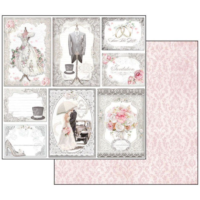 Stamperia WEDDING 12X12 Double Faced Paper 10 Sheets + Bonus #SBBL18