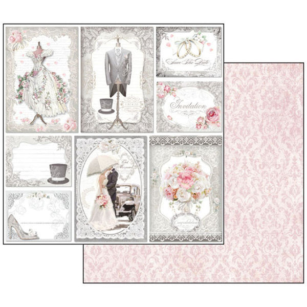 Stamperia WEDDING 12X12 Double Faced Paper 10 Sheets + Bonus #SBBL18