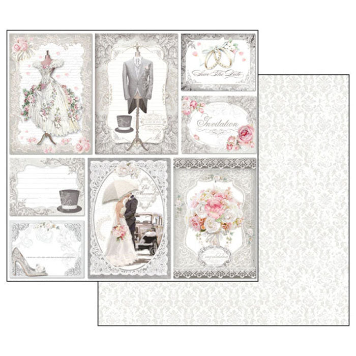 Stamperia WEDDING 12X12 Double Faced Paper 10 Sheets + Bonus #SBBL18