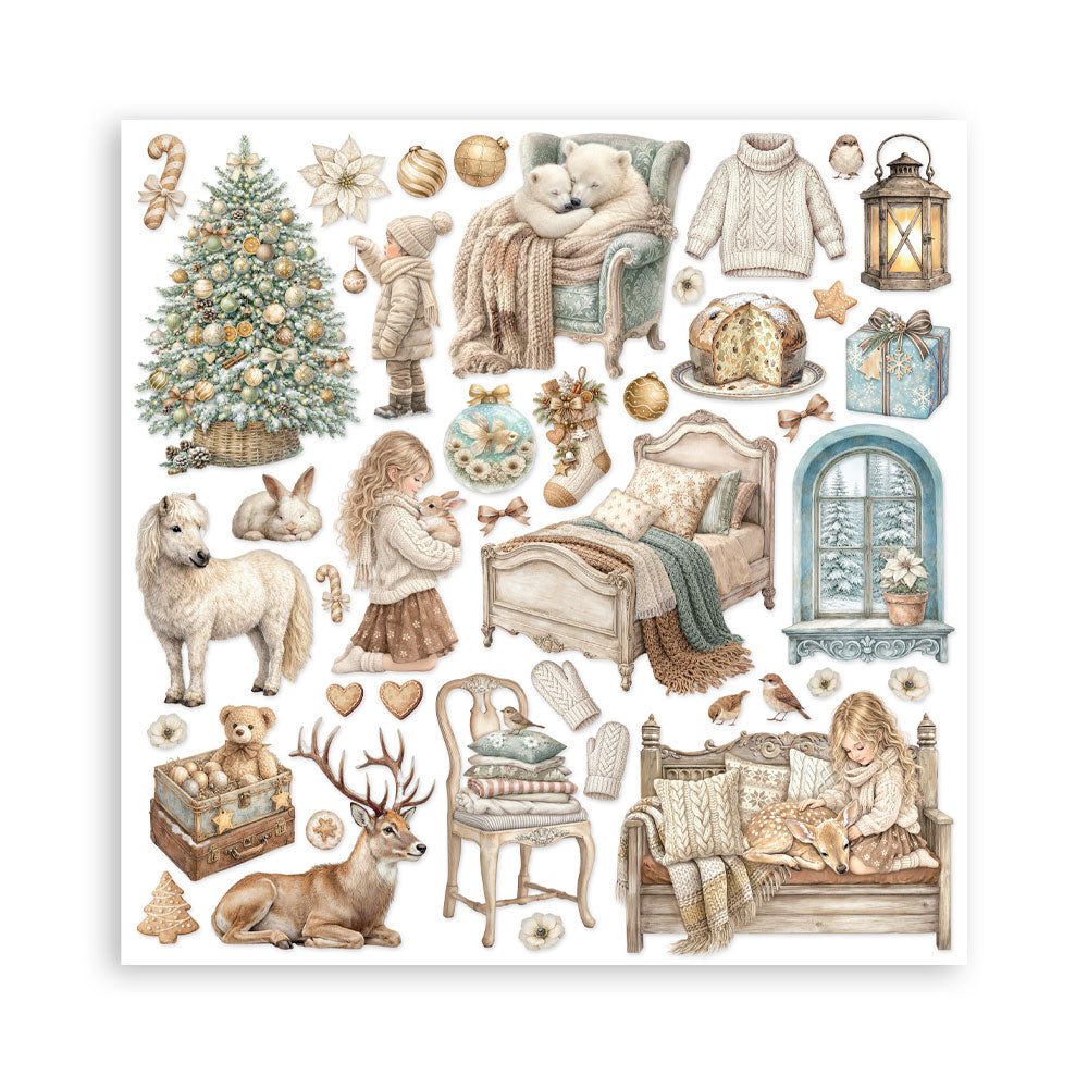Stamperia WHITE CHRISTMAS 12x12 Double Faced Scrapbook Paper 10 PCS+Bonus #SBBL190