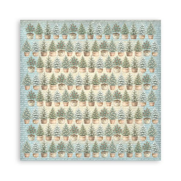 Stamperia WHITE CHRISTMAS Backgrounds 12x12 Double Faced Scrapbook Paper 10 PCS+Bonus #SBBL191