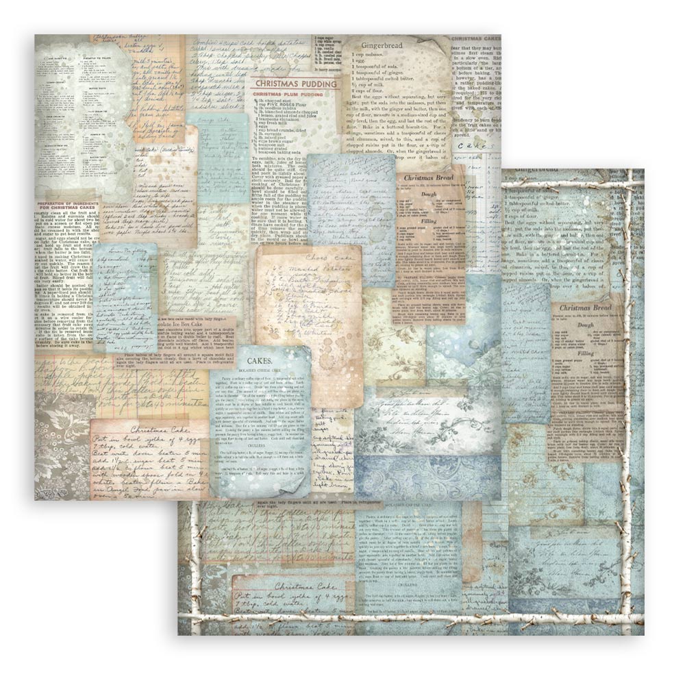 Stamperia WHITE CHRISTMAS Backgrounds 12x12 Double Faced Scrapbook Paper 10 PCS+Bonus #SBBL191