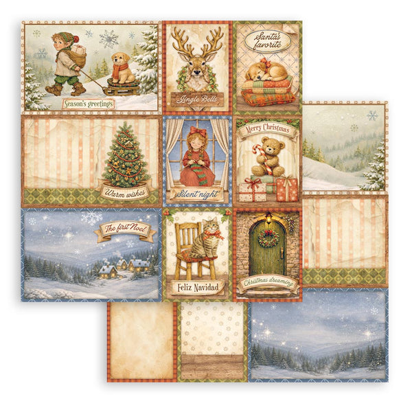Stamperia SILENT NIGHT - CHRISTMAS 12x12 Double Faced Scrapbook Paper 10 PCS+Bonus #SBBL192