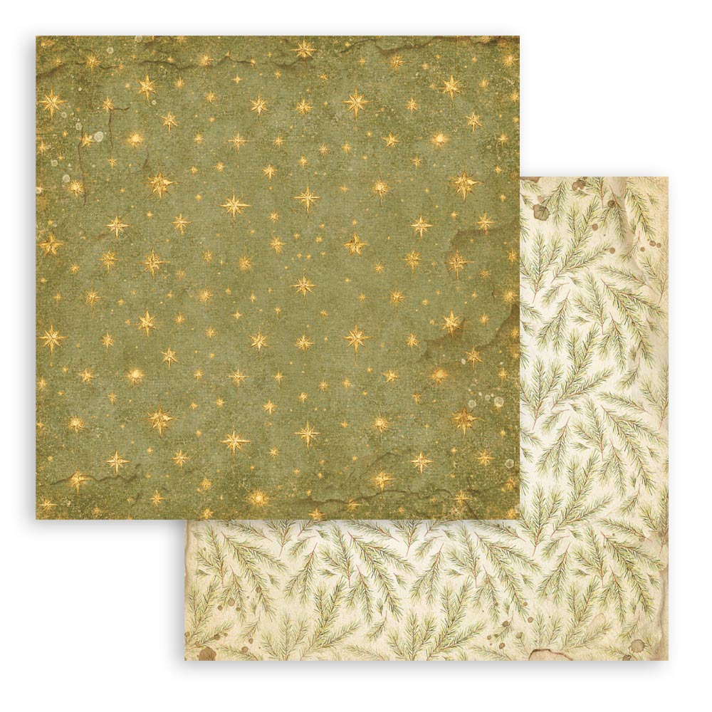 Stamperia SILENT NIGHT - Christmas BACKGROUNDS 12x12 Double Faced Scrapbook Paper 10 PCS+Bonus #SBBL193