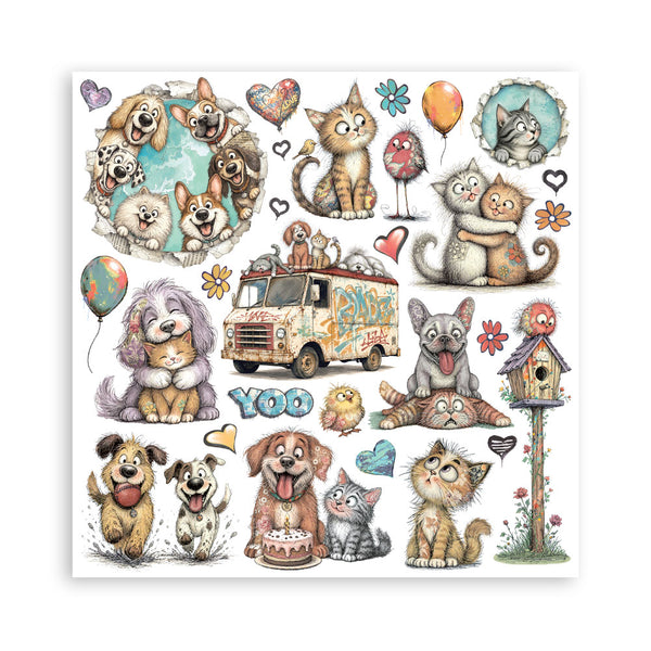 Stamperia FURRY FRIENDS 2 12x12 Double Faced Scrapbook Paper 10 PCS+Bonus #SBBL194