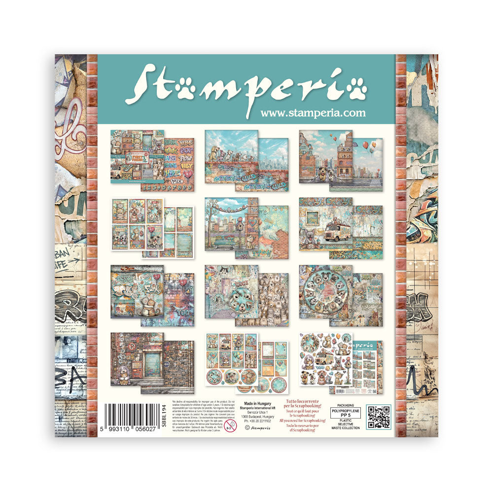 Stamperia FURRY FRIENDS 2 12x12 Double Faced Scrapbook Paper 10 PCS+Bonus #SBBL194