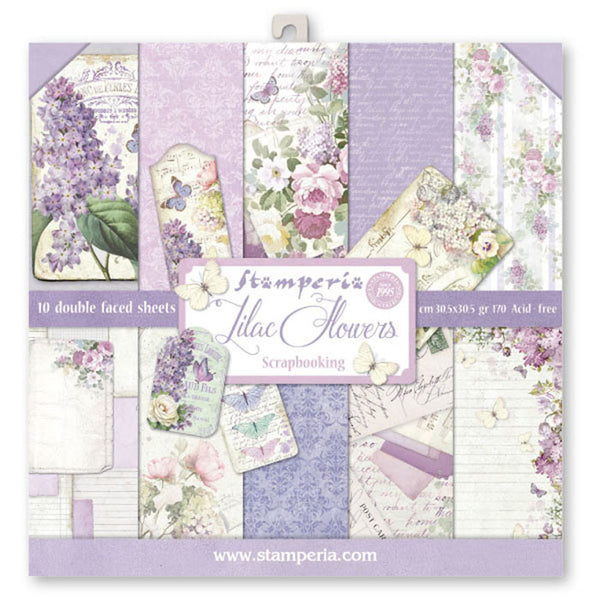 Stamperia LILAC FLOWERS 12x12 Double Faced Paper 10 Sheets + Bonus #SBBL21