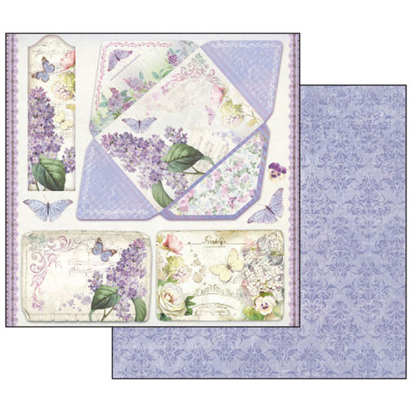 Stamperia LILAC FLOWERS 12x12 Double Faced Paper 10 Sheets + Bonus #SBBL21