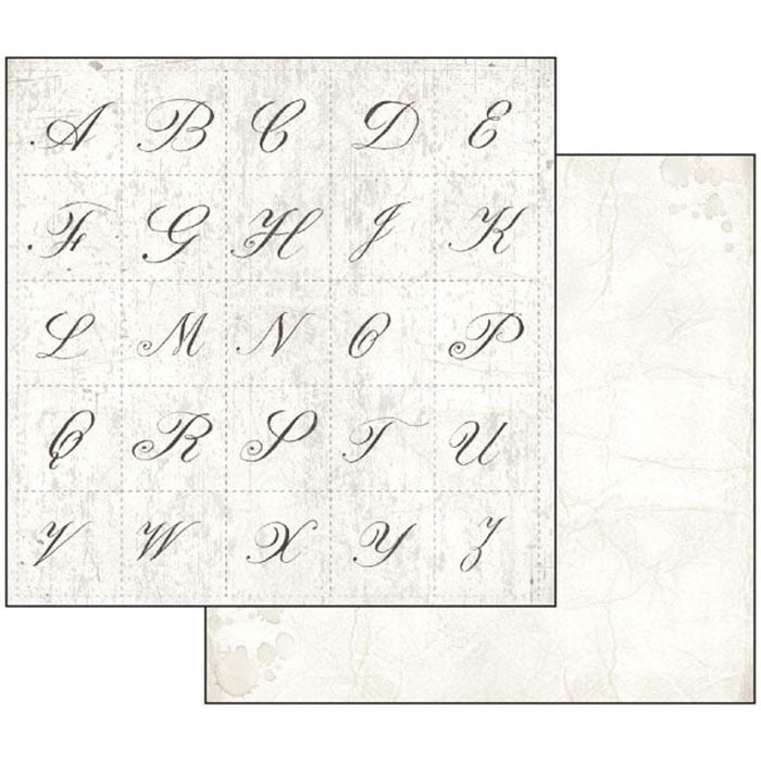 Stamperia LETTERS & FLOWERS 12x12 Double-sided Paper 10 pcs + Bonus #SBBL22