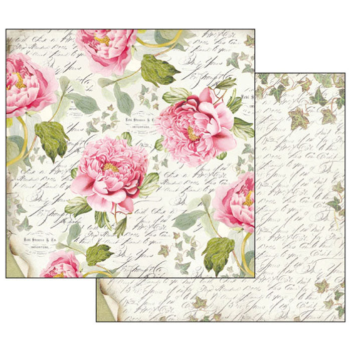Stamperia LETTERS & FLOWERS 12x12 Double-sided Paper 10 pcs + Bonus #SBBL22