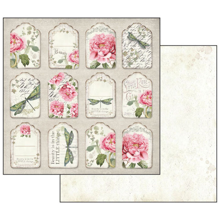 Stamperia LETTERS & FLOWERS 12x12 Double-sided Paper 10 pcs + Bonus #SBBL22