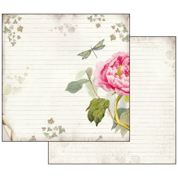 Stamperia LETTERS & FLOWERS 12x12 Double-sided Paper 10 pcs + Bonus #SBBL22