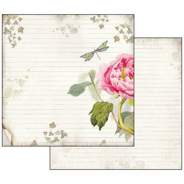 Stamperia LETTERS & FLOWERS 12x12 Double-sided Paper 10 pcs + Bonus #SBBL22
