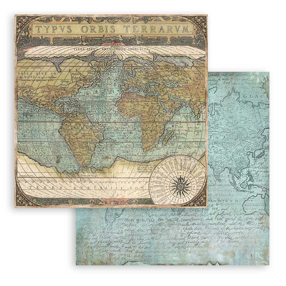 Stamperia AROUND the WORLD 12x12 Double Faced Scrapbook Paper 10 PCS SBBL28