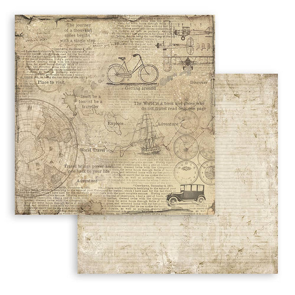 Stamperia AROUND the WORLD 12x12 Double Faced Scrapbook Paper 10 PCS SBBL28