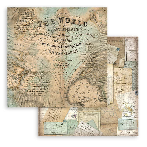 Stamperia AROUND the WORLD 12x12 Double Faced Scrapbook Paper 10 PCS SBBL28