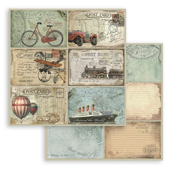 Stamperia AROUND the WORLD 12x12 Double Faced Scrapbook Paper 10 PCS SBBL28