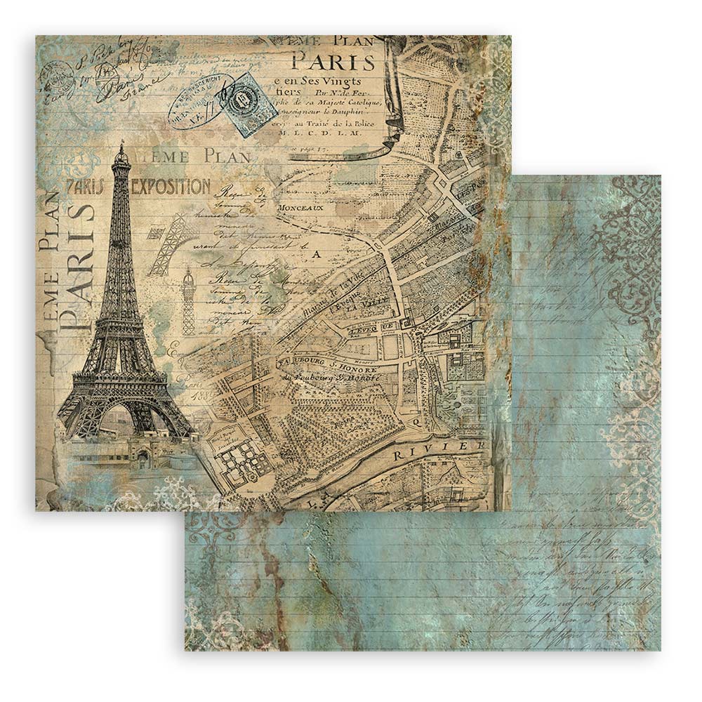 Stamperia AROUND the WORLD 12x12 Double Faced Scrapbook Paper 10 PCS SBBL28