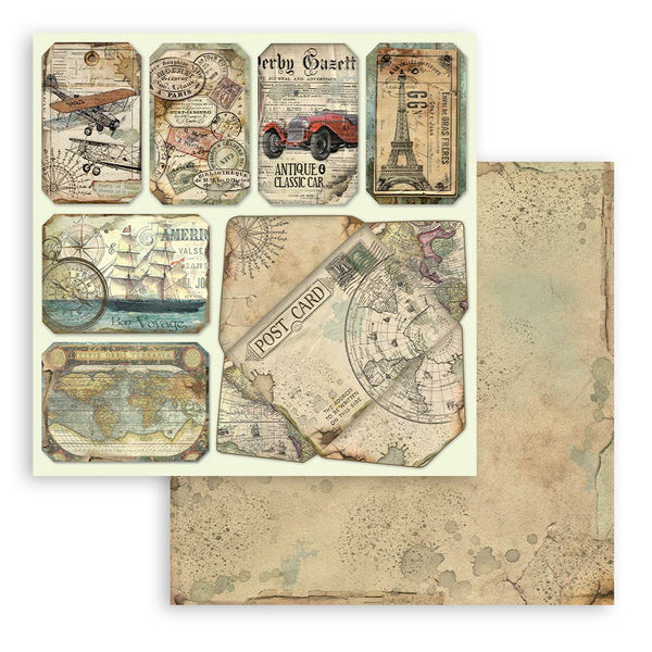 Stamperia AROUND the WORLD 12x12 Double Faced Scrapbook Paper 10 PCS SBBL28