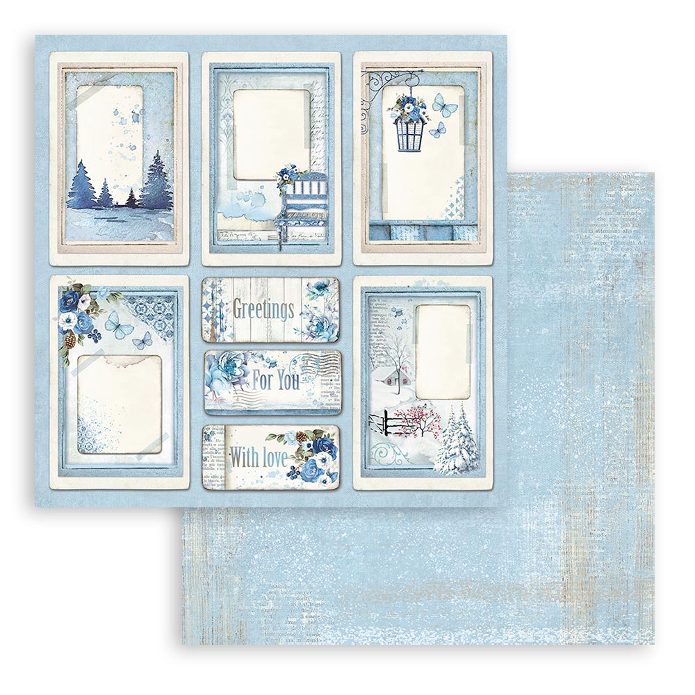 Stamperia BLUE LAND 12x12 Double Faced Scrapbook Paper 10 Sheets + BONUS #SBBL47