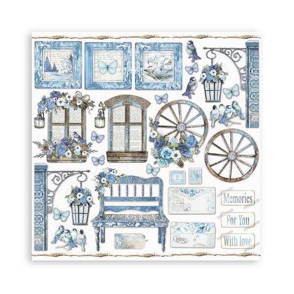 Stamperia BLUE LAND 12x12 Double Faced Scrapbook Paper 10 Sheets + BONUS #SBBL47