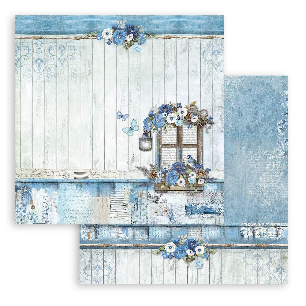 Stamperia BLUE LAND 12x12 Double Faced Scrapbook Paper 10 Sheets + BONUS #SBBL47