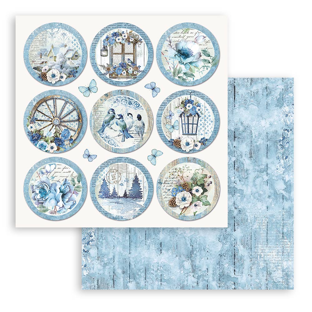 Stamperia BLUE LAND 12x12 Double Faced Scrapbook Paper 10 Sheets + BONUS #SBBL47