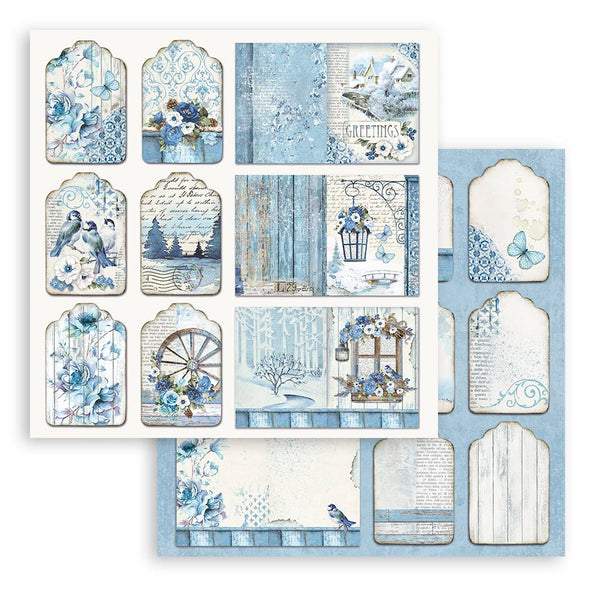 Stamperia BLUE LAND 12x12 Double Faced Scrapbook Paper 10 Sheets + BONUS #SBBL47