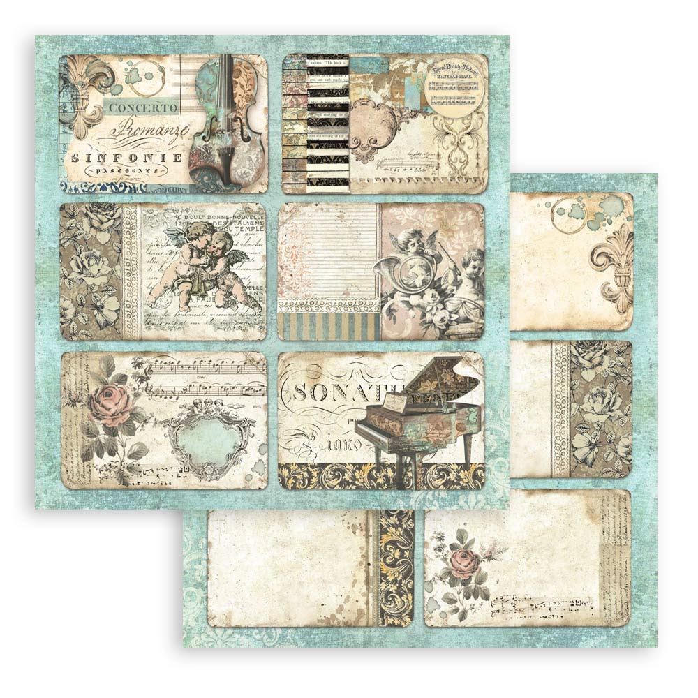 Stamperia MUSIC 12x12 Double Faced Scrapbook Paper 10 PCS+Bonus #SBBL48