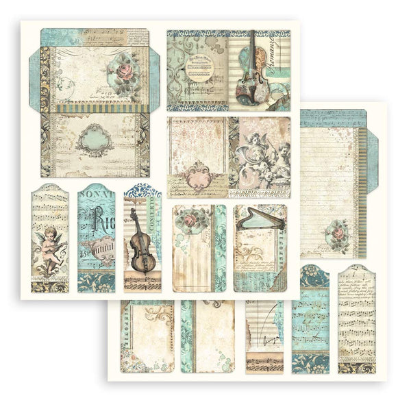 Stamperia MUSIC 12x12 Double Faced Scrapbook Paper 10 PCS+Bonus #SBBL48